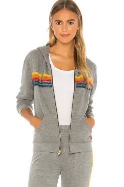 5 Stripe Zip Up Hoodie