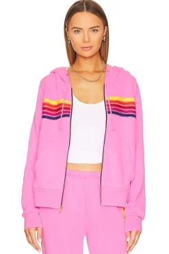 5 Stripe Zip Up Hoodie