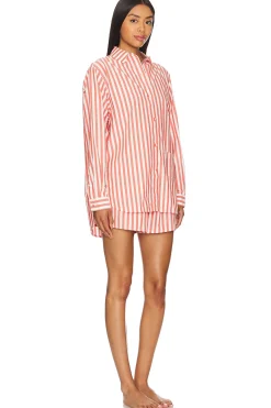 Airy Cotton Curved Hem Short Sleeve Set