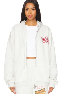 All That Baggage Terry Natural Zip Up Hoodie