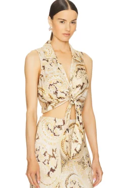 Amos Sleeveless Tie Blouse