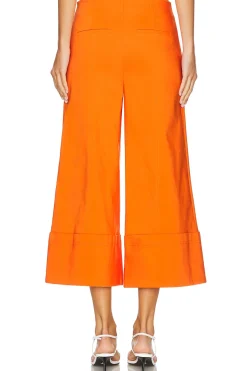 Andra High Rise Wide Leg Cropped Cuff Pant