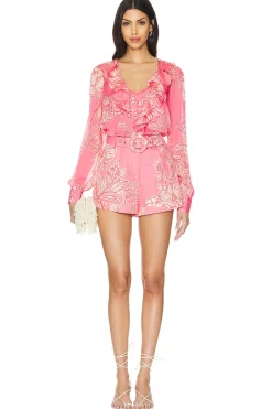 Applique Shorts With Buckle Belt