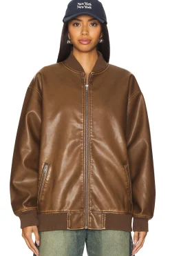 Ariel Faux Leather Bomber