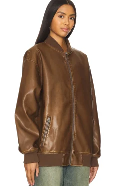 Ariel Faux Leather Bomber