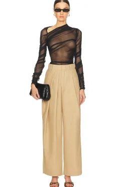 Asymmetric Pleated Pants