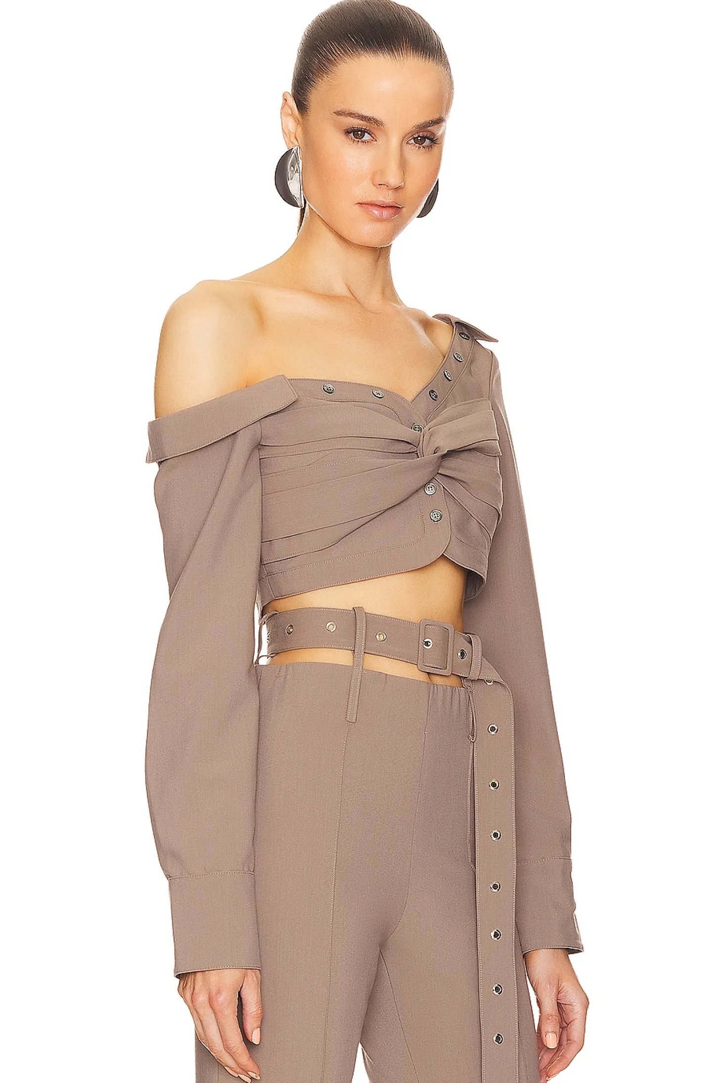 Asymmetric Twist Crop Blouse