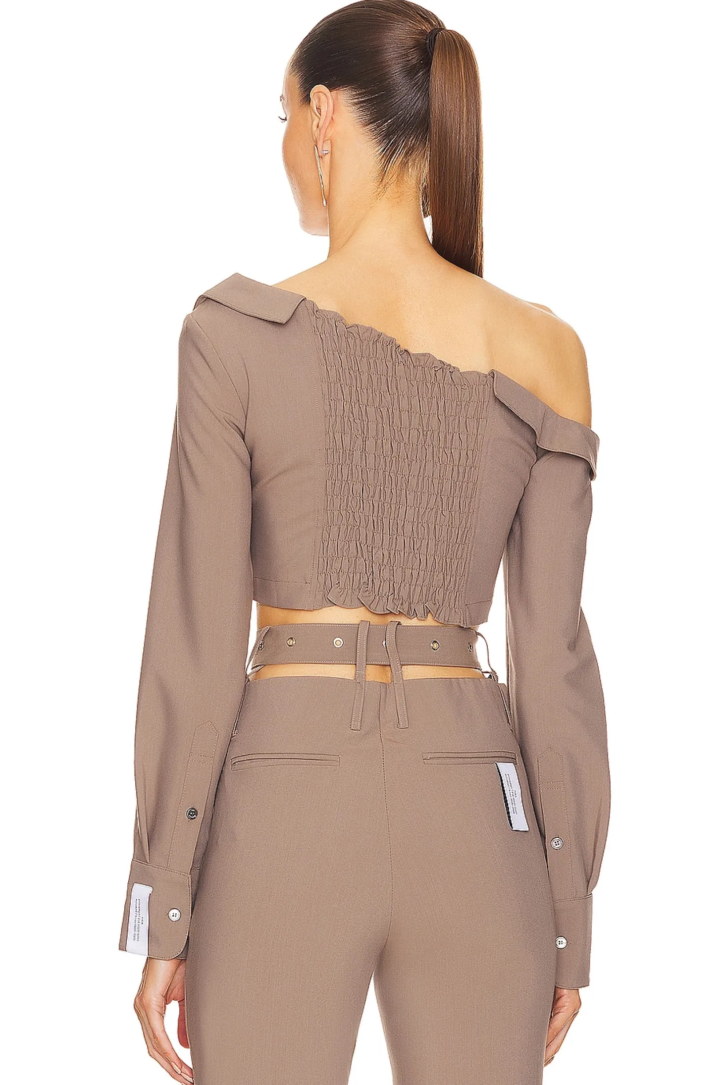 Asymmetric Twist Crop Blouse