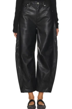 Barrel Leg Faux Leather Pant