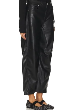 Barrel Leg Faux Leather Pant