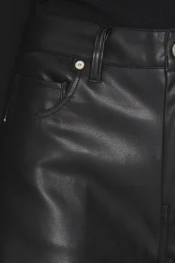 Barrel Leg Faux Leather Pant