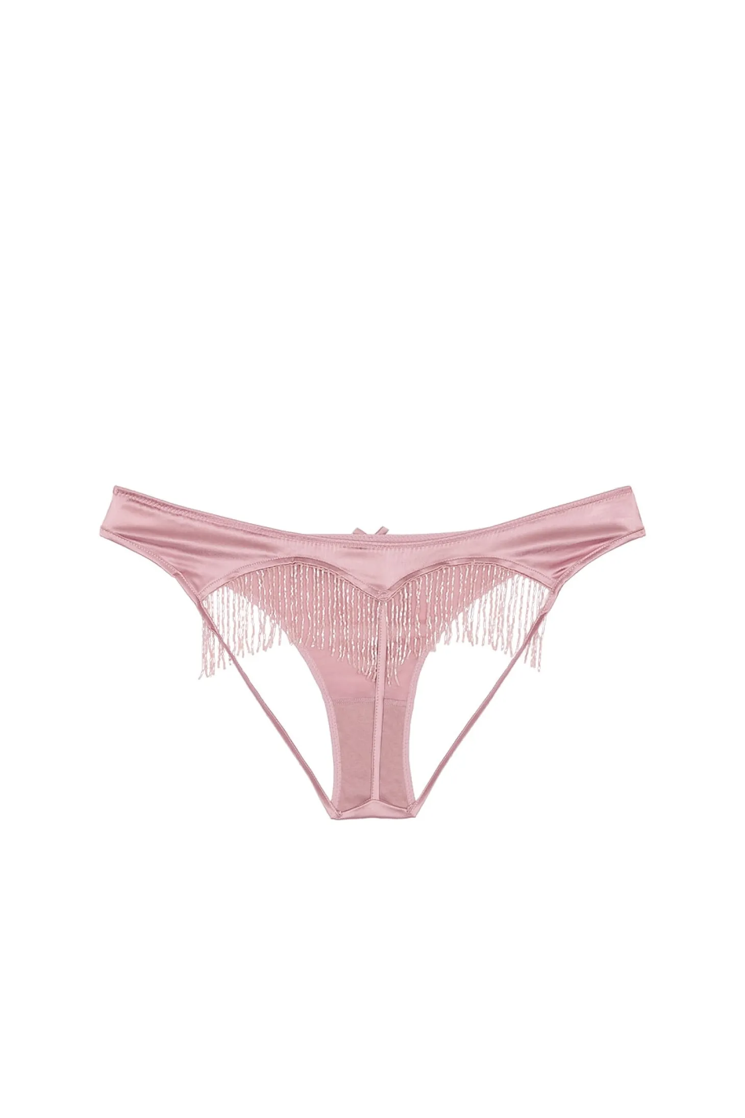 Beaded Fringe Ouvert Heart Shaped Panty