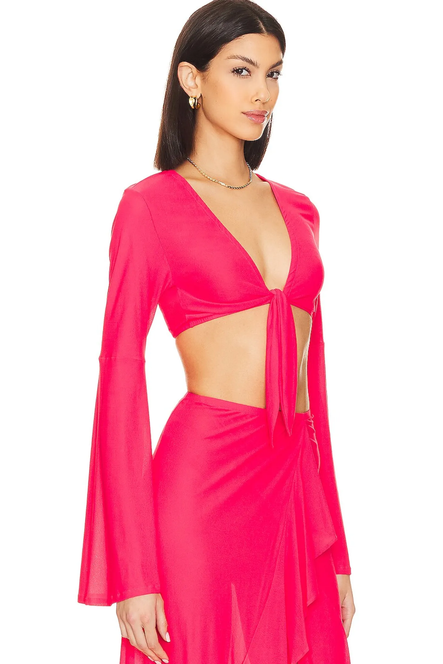 Bell Sleeve Crop Top
