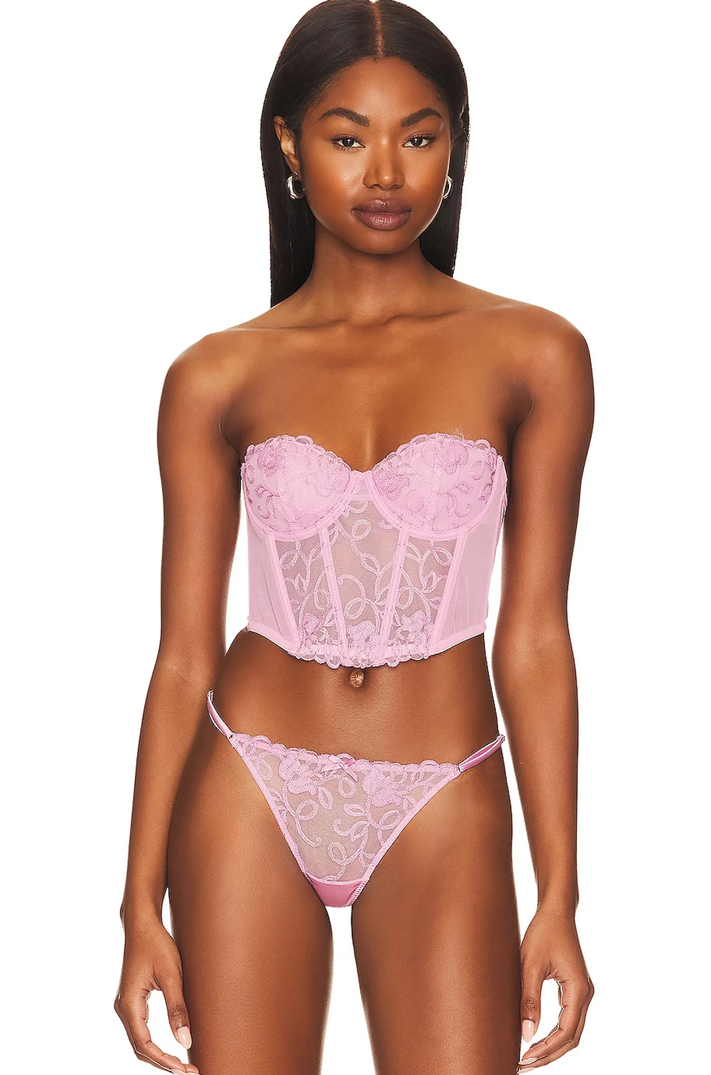 Bella Embroidery Open Back Bustier