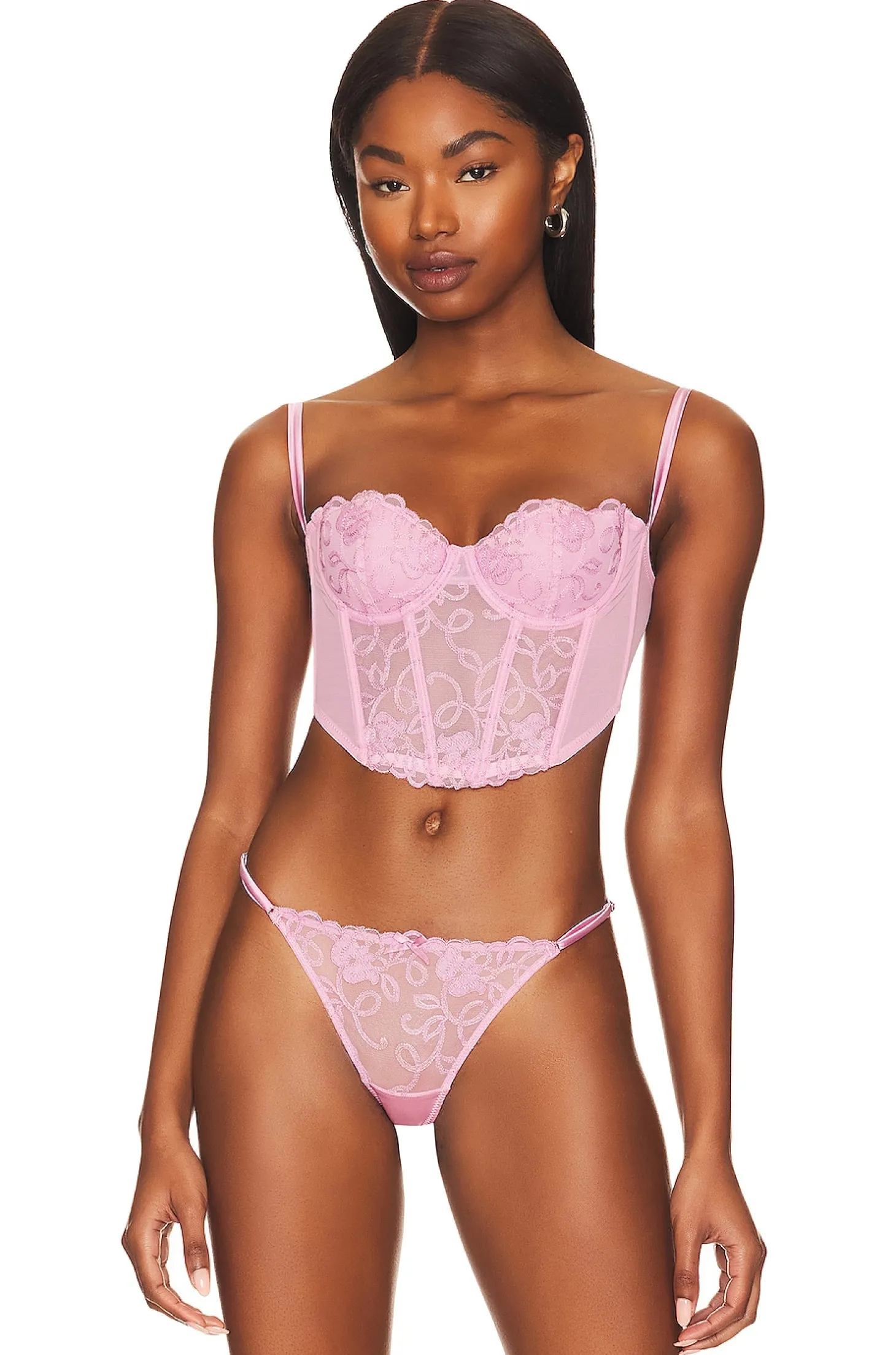 Bella Embroidery Open Back Bustier