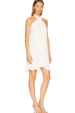 Black High Neck Halter Mini Dress