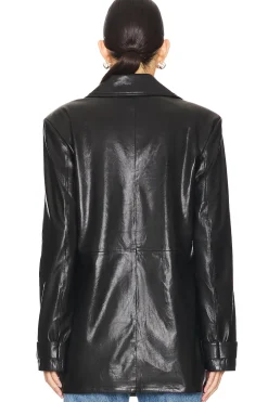 Bordeaux Faux Leather Blazer