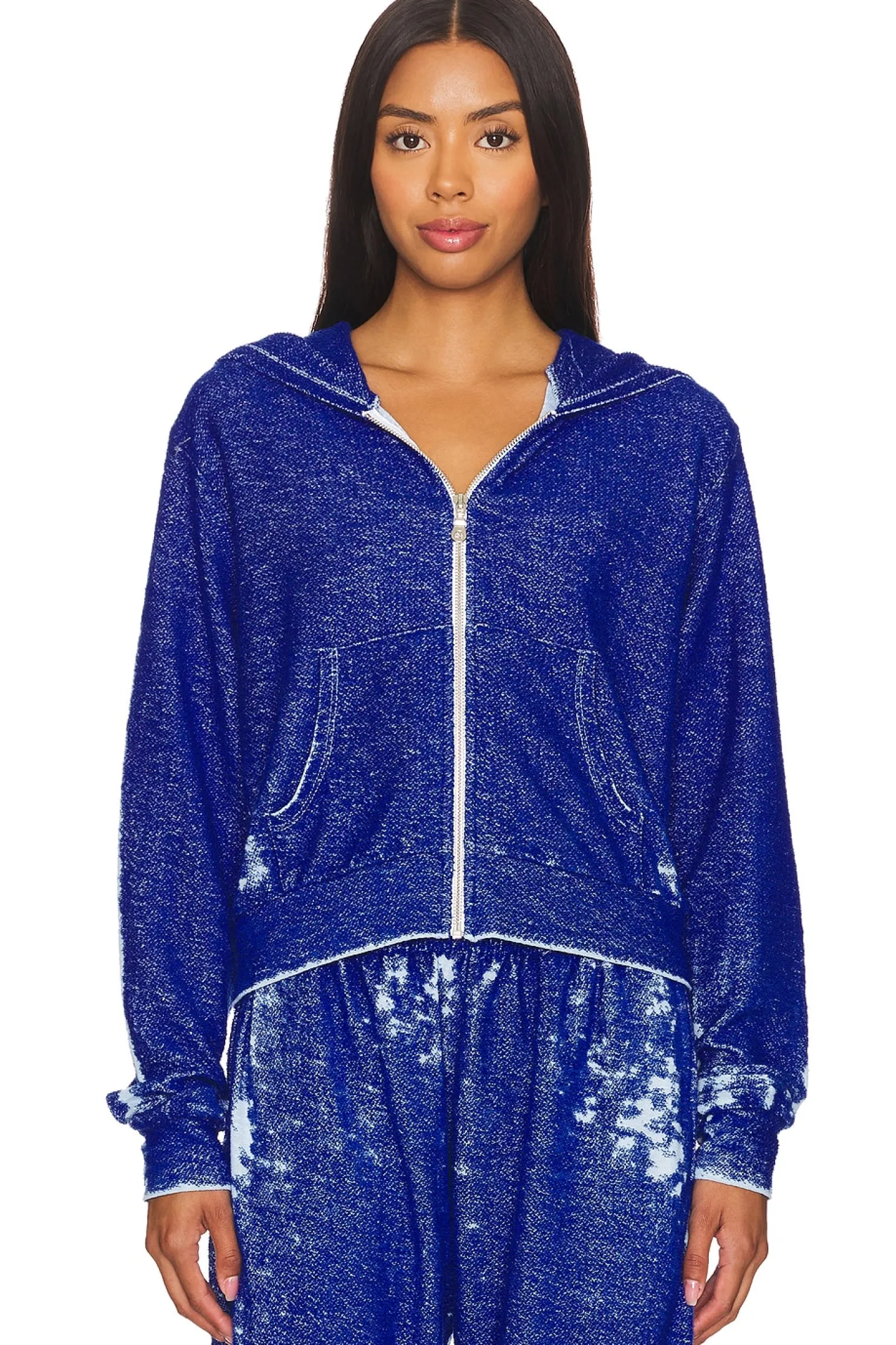 Bowman Burnout Loop Terry Crop Zip Up Jacket