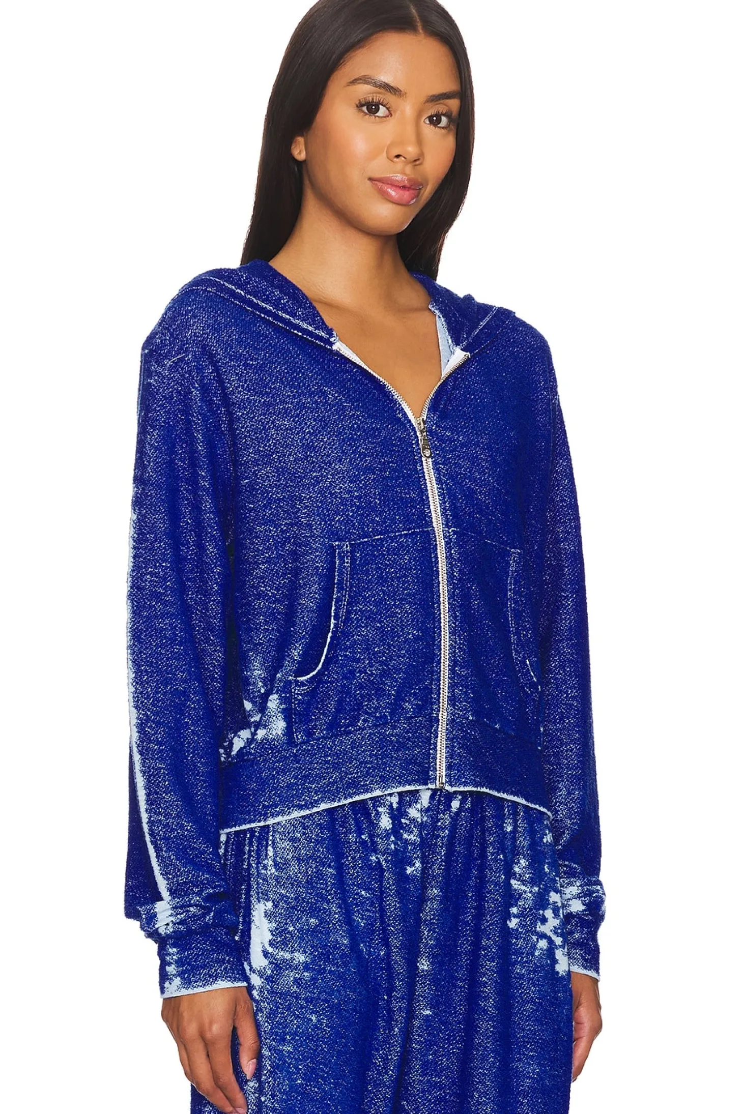 Bowman Burnout Loop Terry Crop Zip Up Jacket