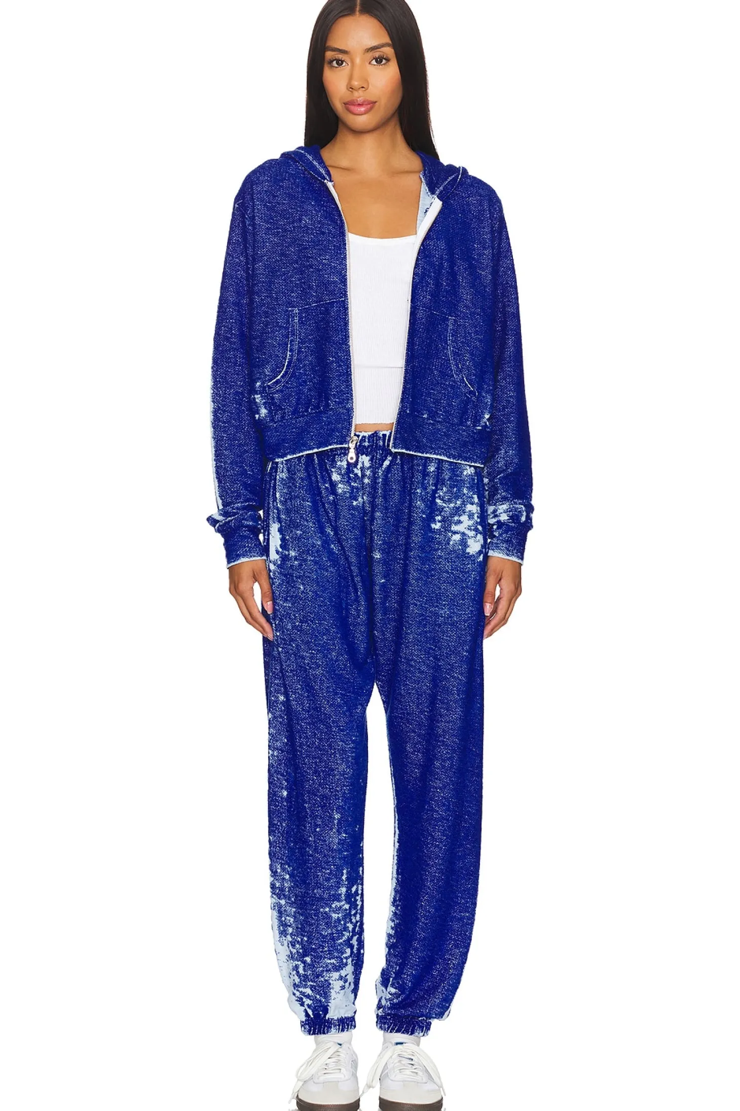 Bowman Burnout Loop Terry Crop Zip Up Jacket