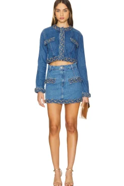 Braided Denim Cropped Jacket