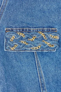 Braided Denim Cropped Jacket