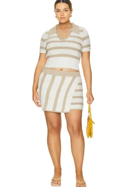 by Marianna Drea Striped Knit Mini Skirt