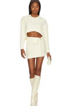 Carmen Fold Over Cable Mini Skirt With Zip