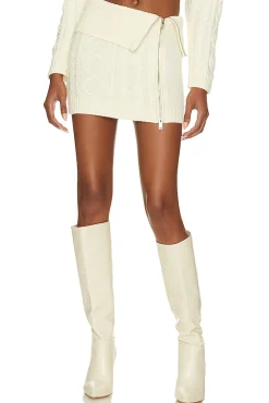 Carmen Fold Over Cable Mini Skirt With Zip