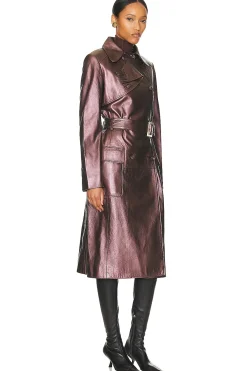 Celine Leather Trench Coat