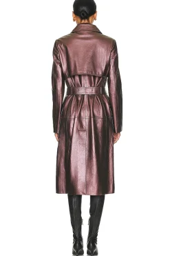 Celine Leather Trench Coat