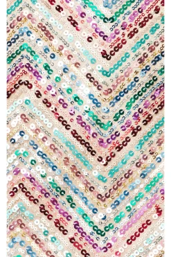 Chevron Sequins Strapless Top