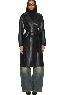 Claire Faux Leather Trench