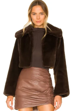 Cleobella Cropped Faux Fur Jacket