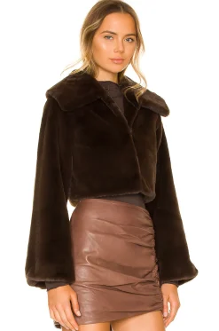 Cleobella Cropped Faux Fur Jacket