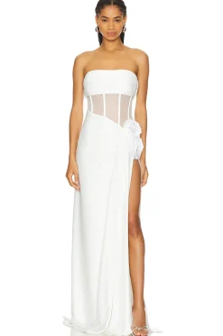Cora Strapless Blanc Dress