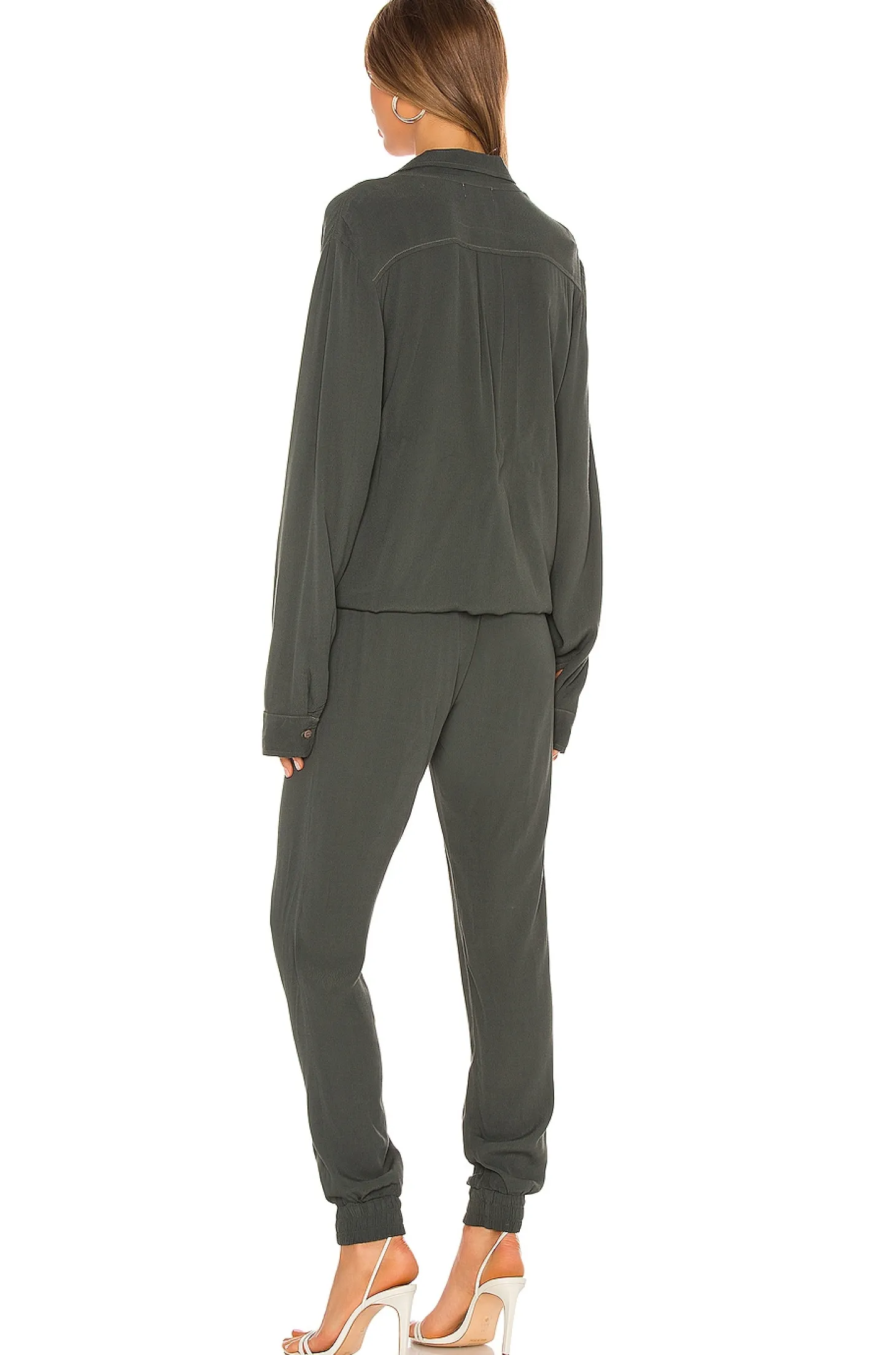 Crepe Long Sleeve Jumpsuit