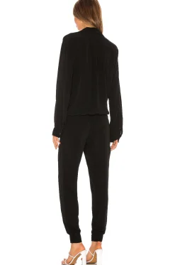 Crepe Long Sleeve Jumpsuit