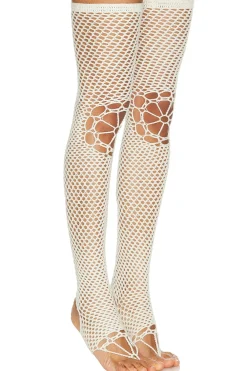 Crochet Stockings With Floral Knees