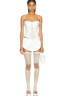 Crochet Stockings With Floral Knees