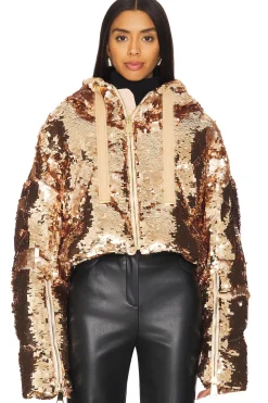 Crop Sparkly Puffer Jacket