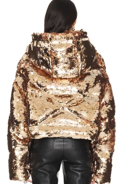 Crop Sparkly Puffer Jacket