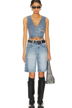 Cropped Denim Vest