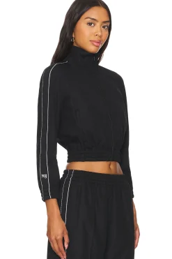 Cropped Track Jacket With Logo Webbing Tape