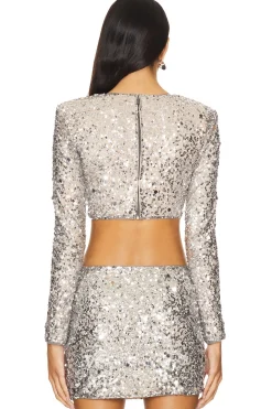 Crystal Sequin Cropped Top