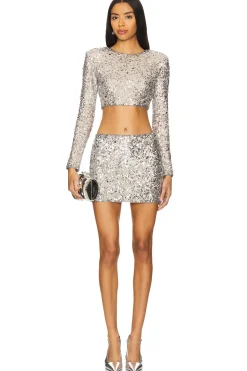 Crystal Sequin Cropped Top