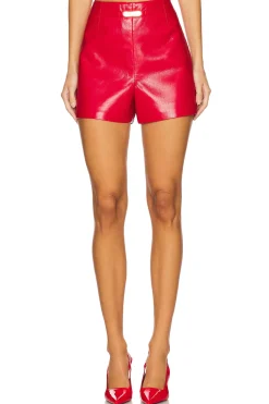 Danny Belted Faux Leather Shorts