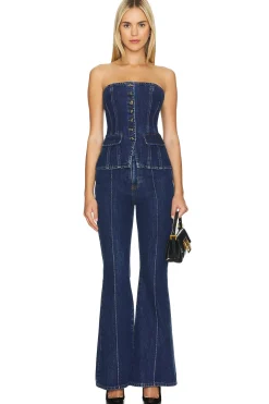 Denim Bandeau Jumpsuit
