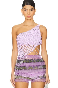 Diagonal Crochet Beaded Top