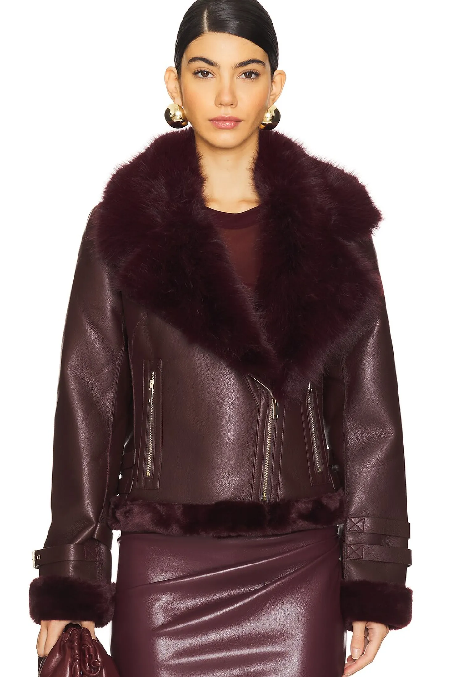 Dion Faux Fur Moto Jacket